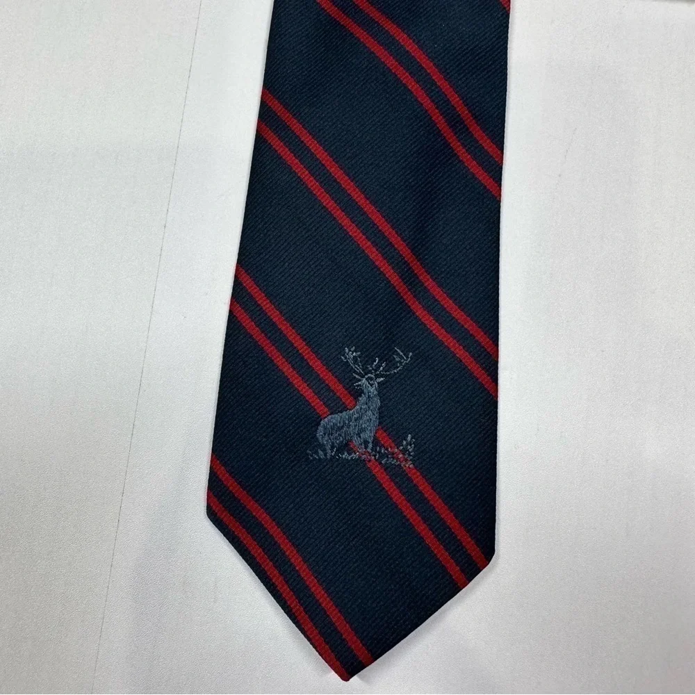 THE HARTFORD Navy Blue Tie with Red Stripes